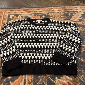 Max Mara black and white wool/cashmere sweater